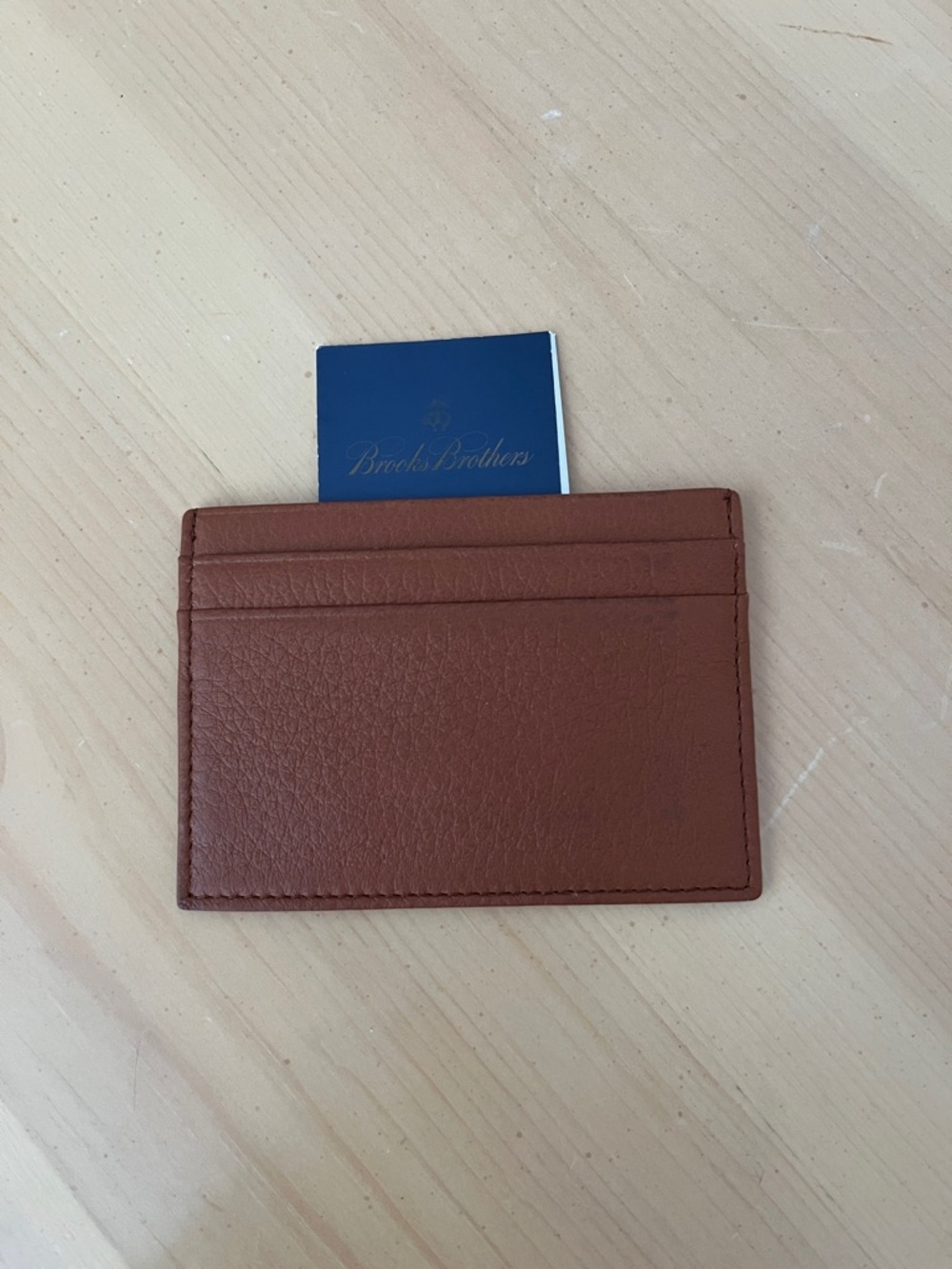 Brooks Brothers Brown Deerskin Leather Card Holder new never used